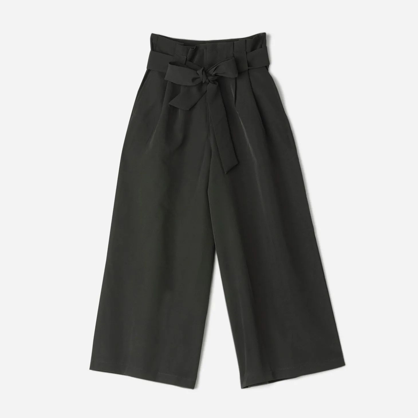 Pantalon taille haute TEXTO noir cropped et large