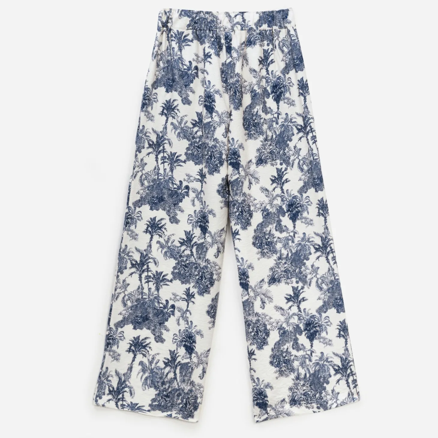 Pantalon TEXTO écru imprimé palmiers