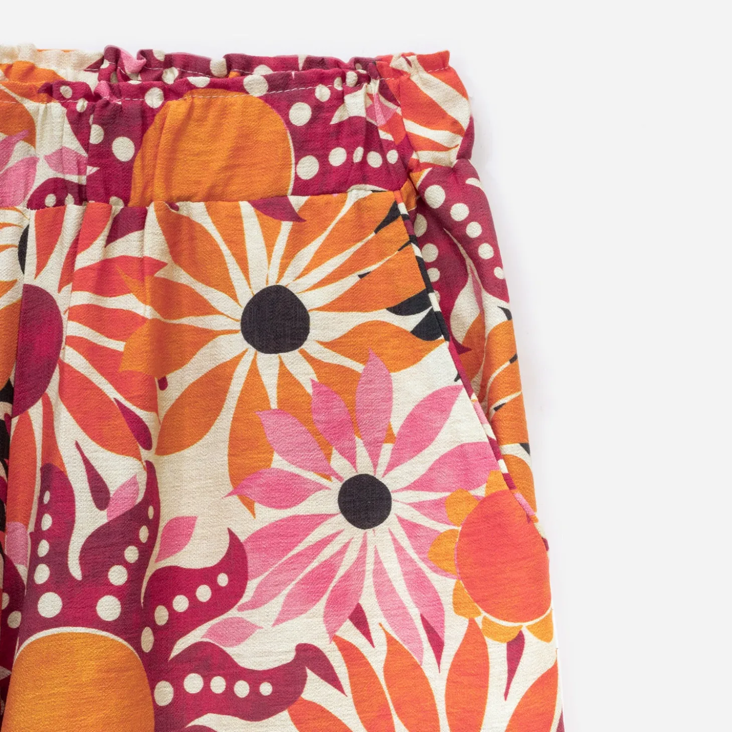 Pantalon TEXTO orange imprimé psychédélique