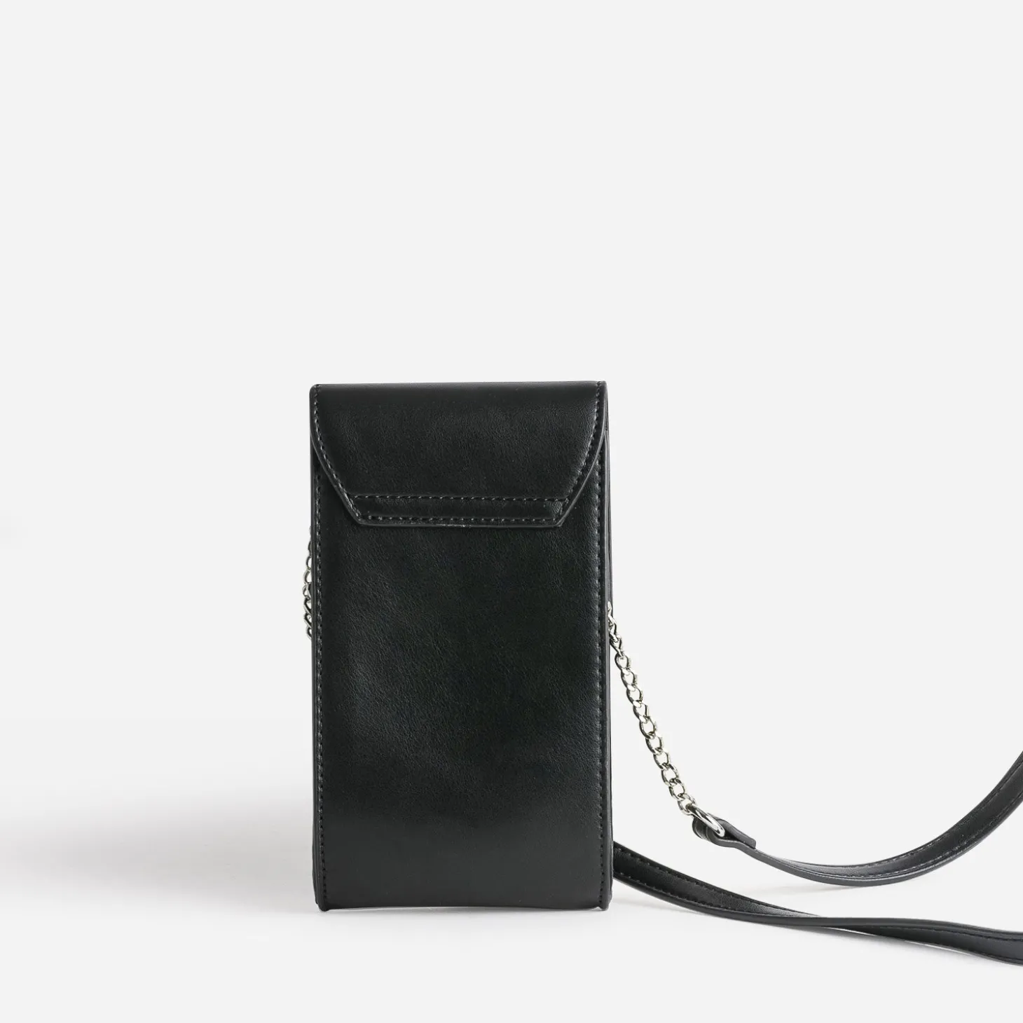 Pochette à téléphone noire avec barrette métal