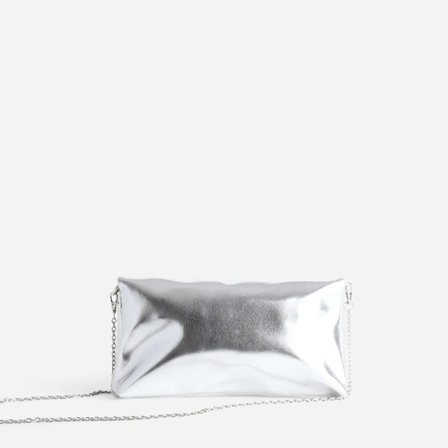 Pochette argentée maxi nœud