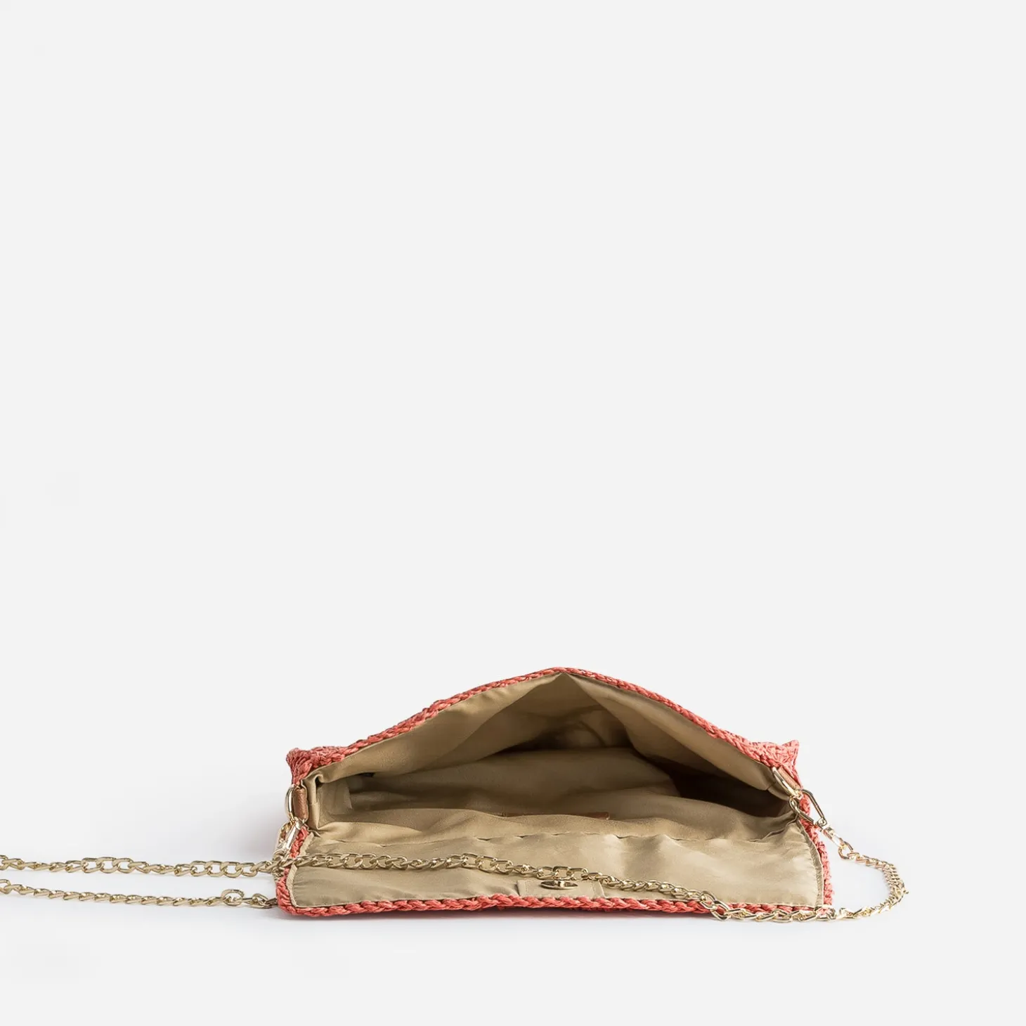 Pochette souple orange en paille