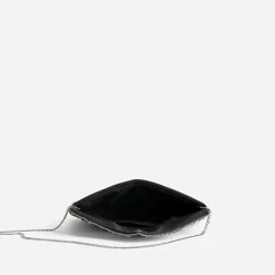 Pochette TEXTO noire broderie perles