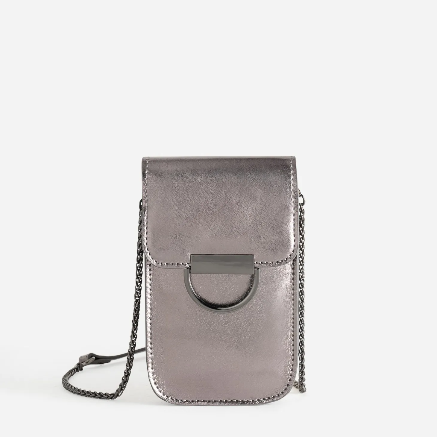 Pochette téléphone tactile TEXTO gris métallisé