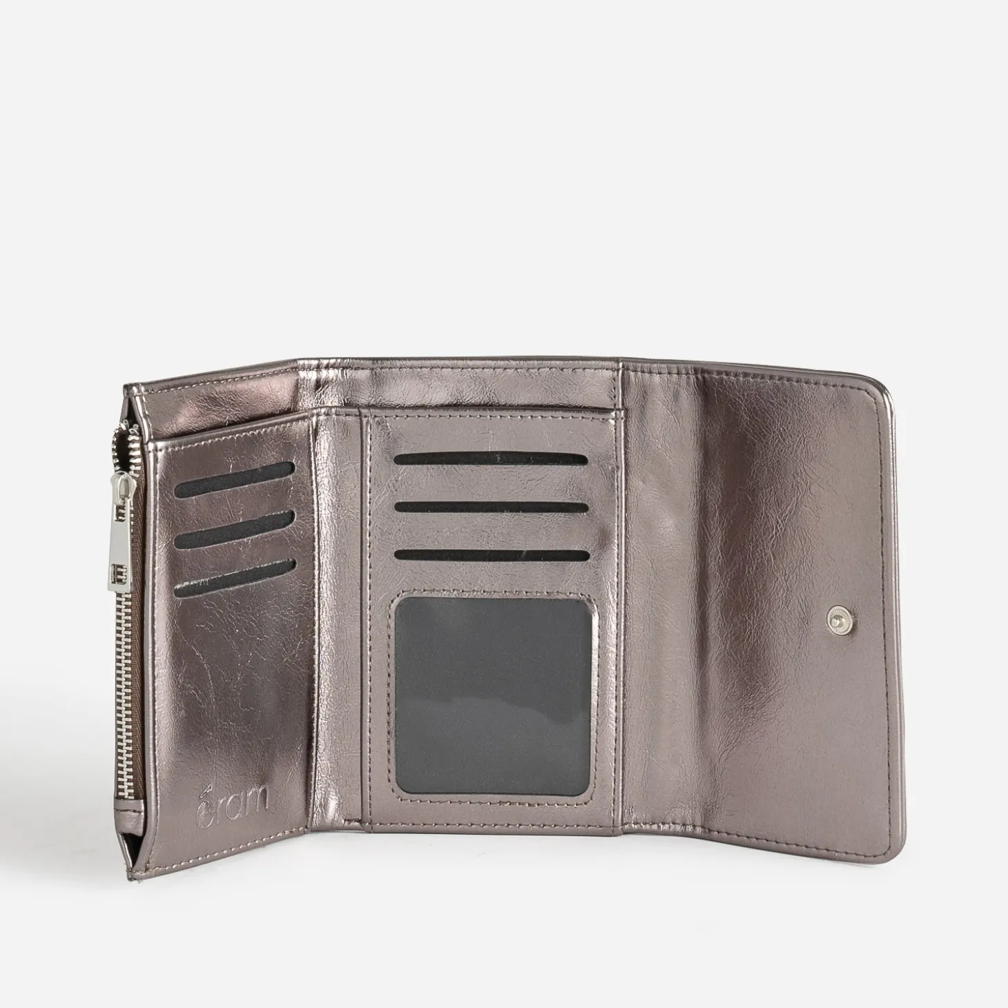 Portefeuille gris foncé métallisé