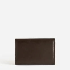 Portefeuille marron détail anneau métal doré