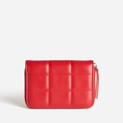 Portefeuille rouge matelassé