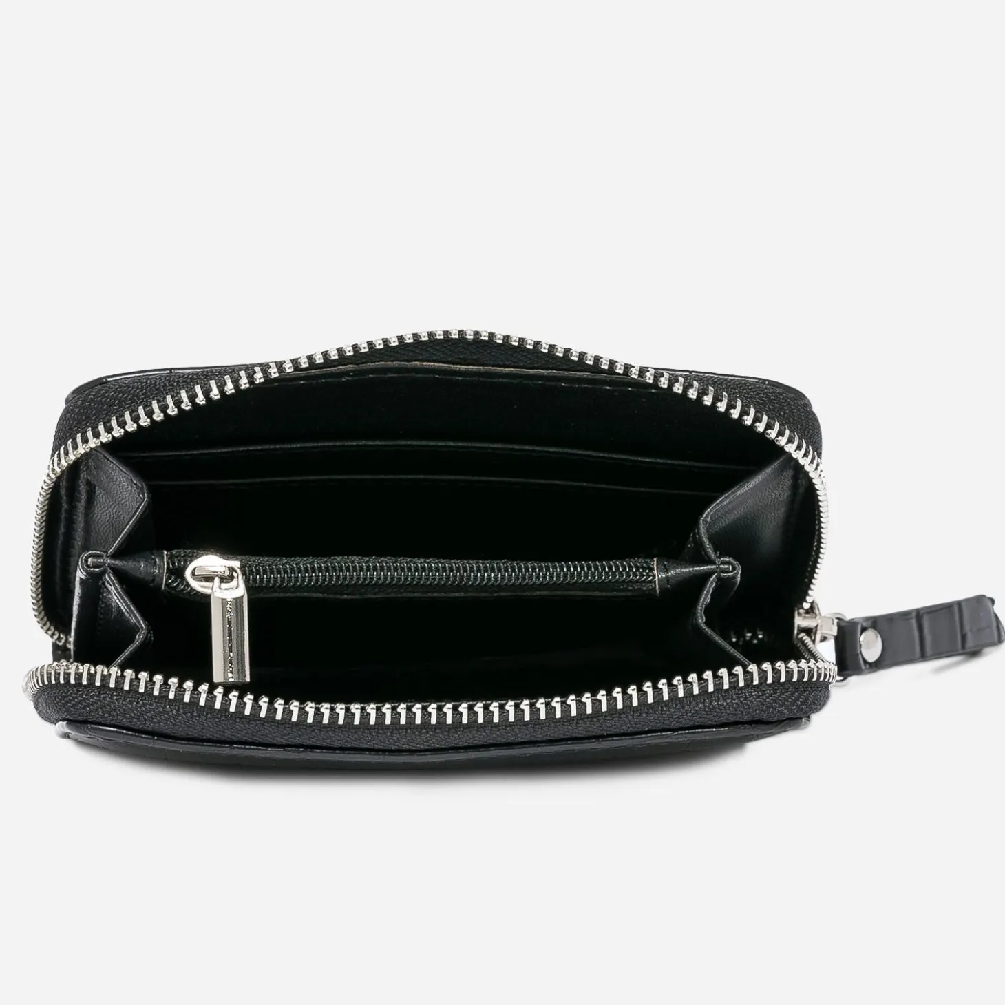 Portefeuille TEXTO noir effet croco