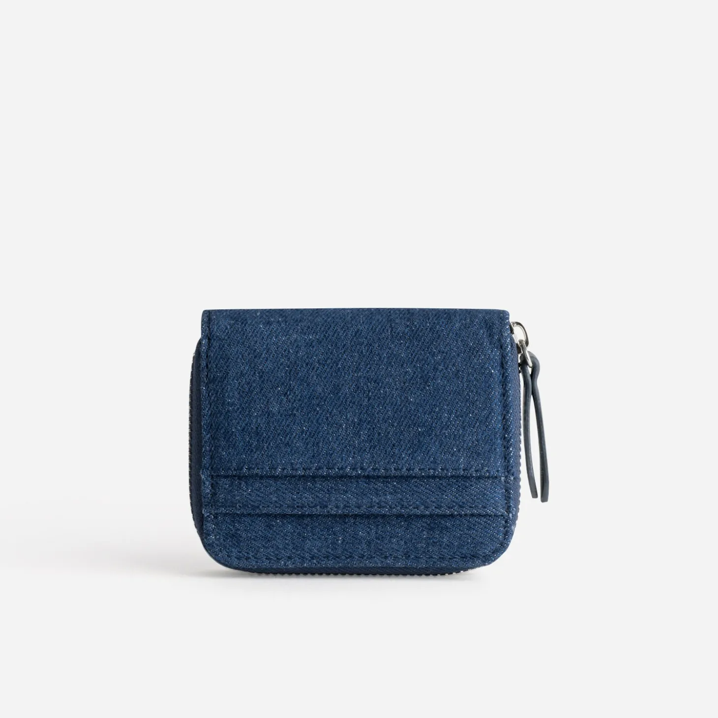 Porte-monnaie bleu en jean brut