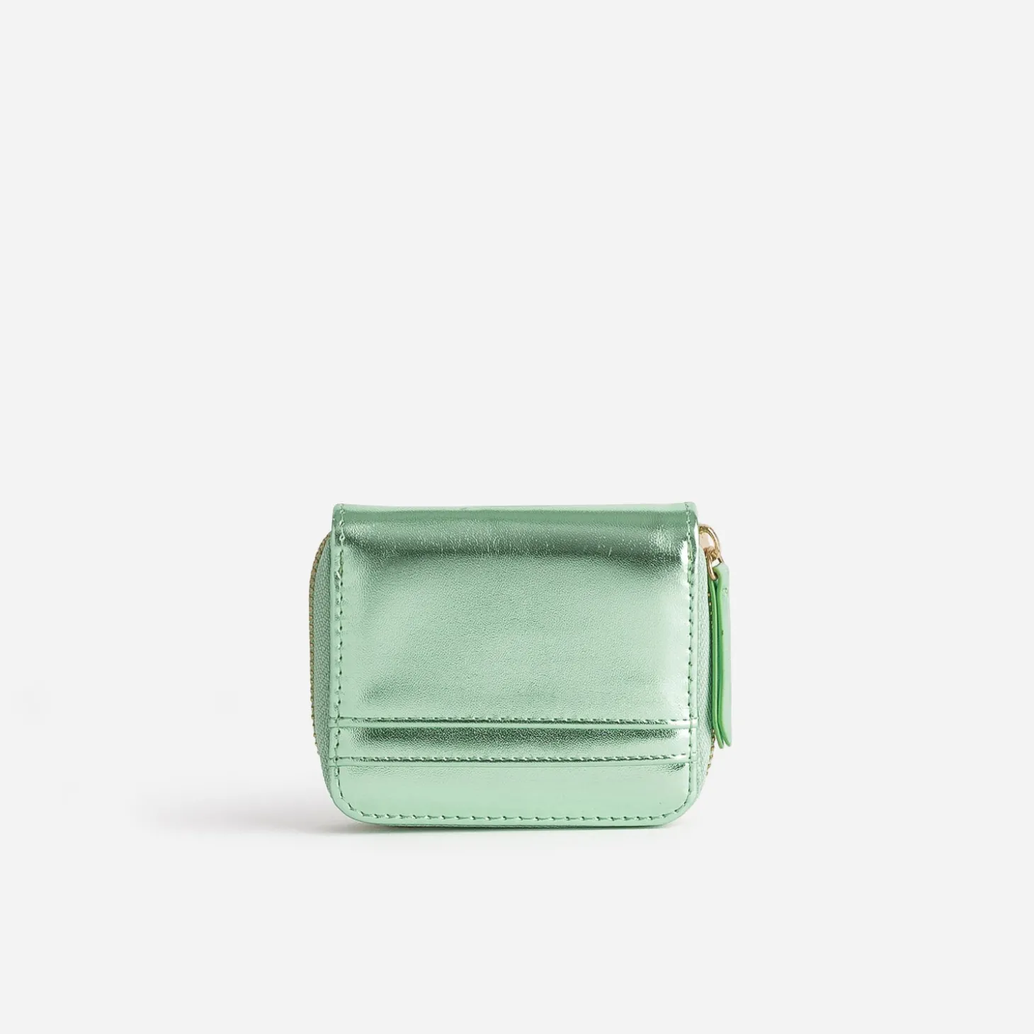 Porte-monnaie vert métallisé