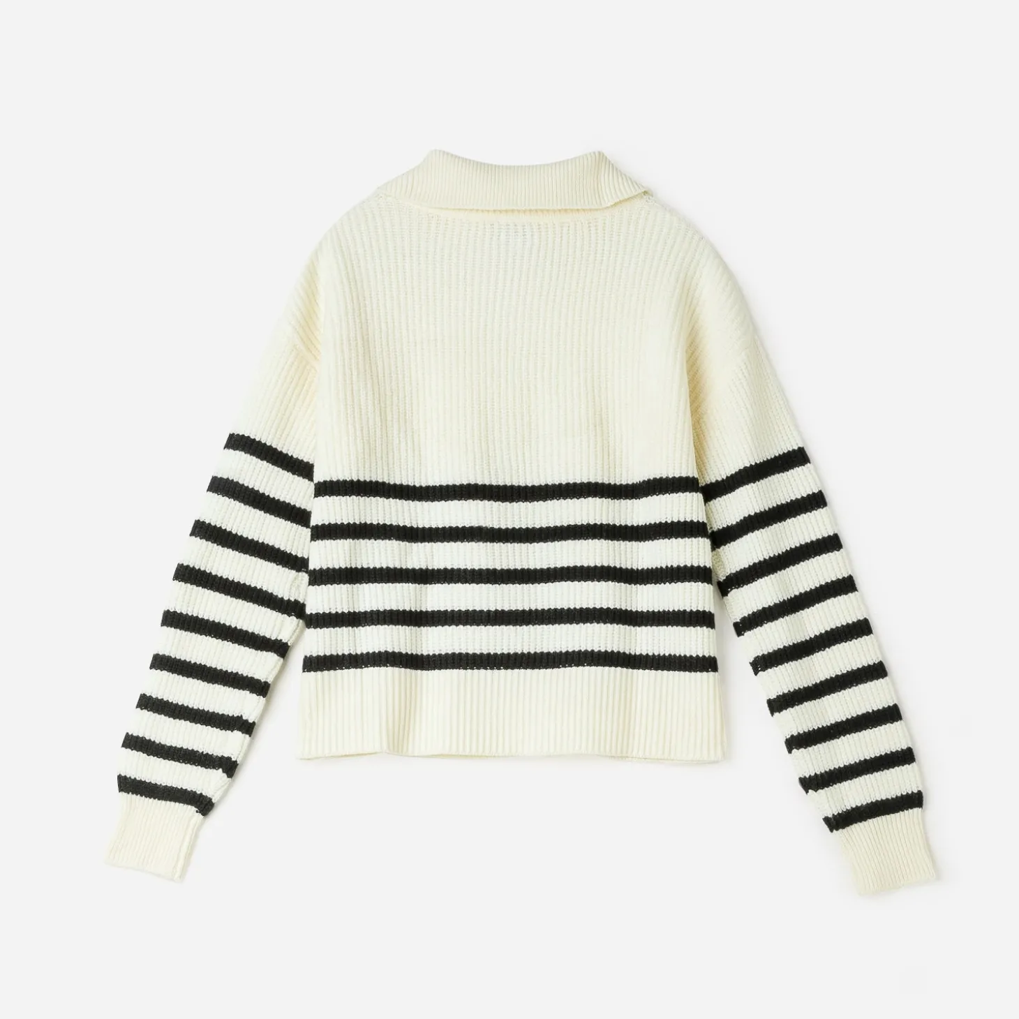 Pull marinière TEXTO écru tricot à col camionneur