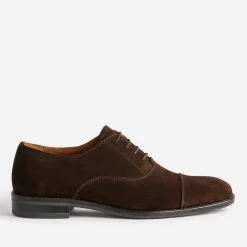 Richelieu marron cuir velours à bout droit