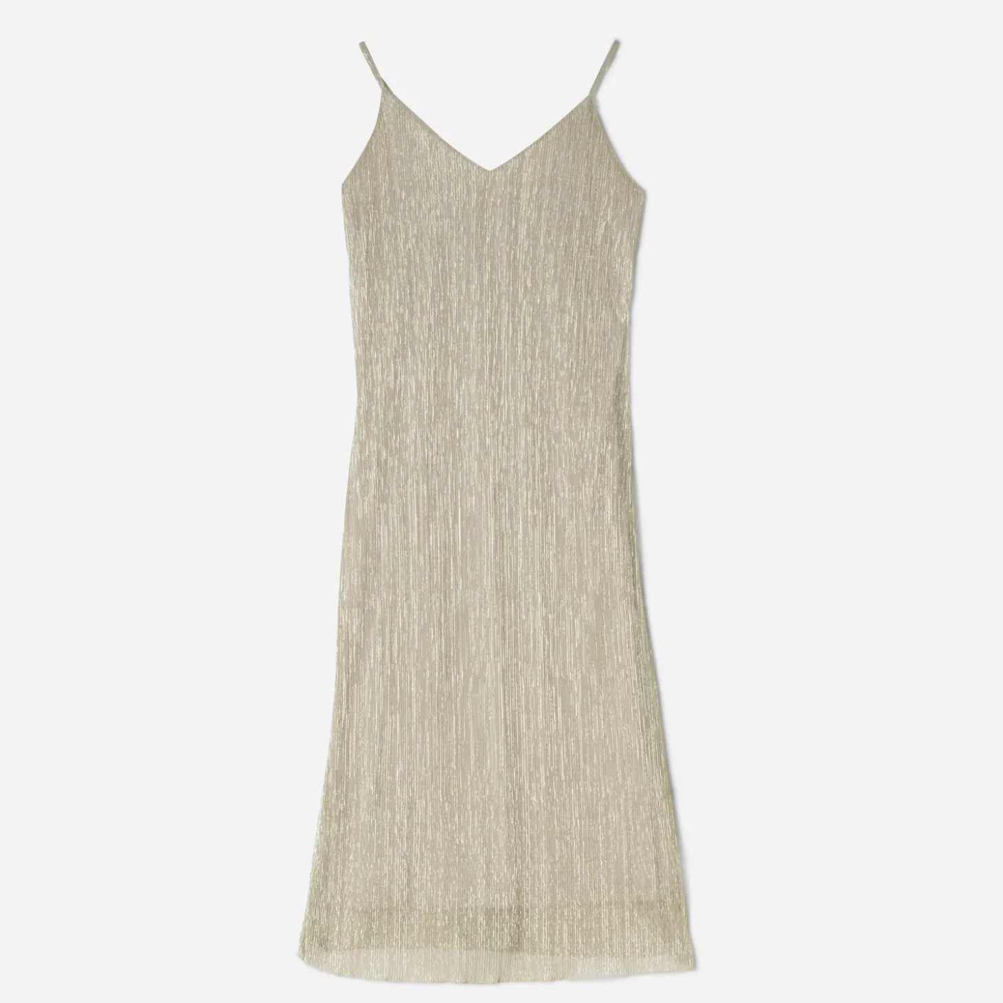 Robe TEXTO beige métallisé fines bretelles