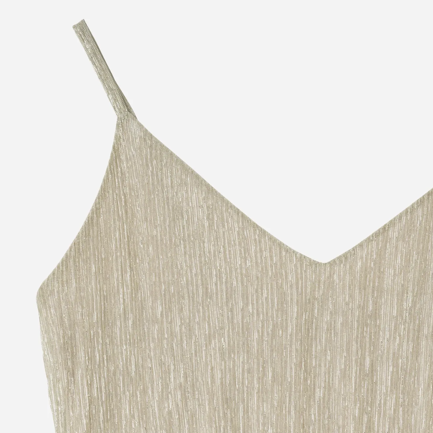 Robe TEXTO beige métallisé fines bretelles