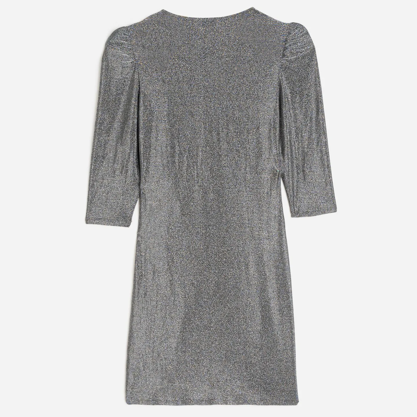 Robe TEXTO grise métallisée drapée