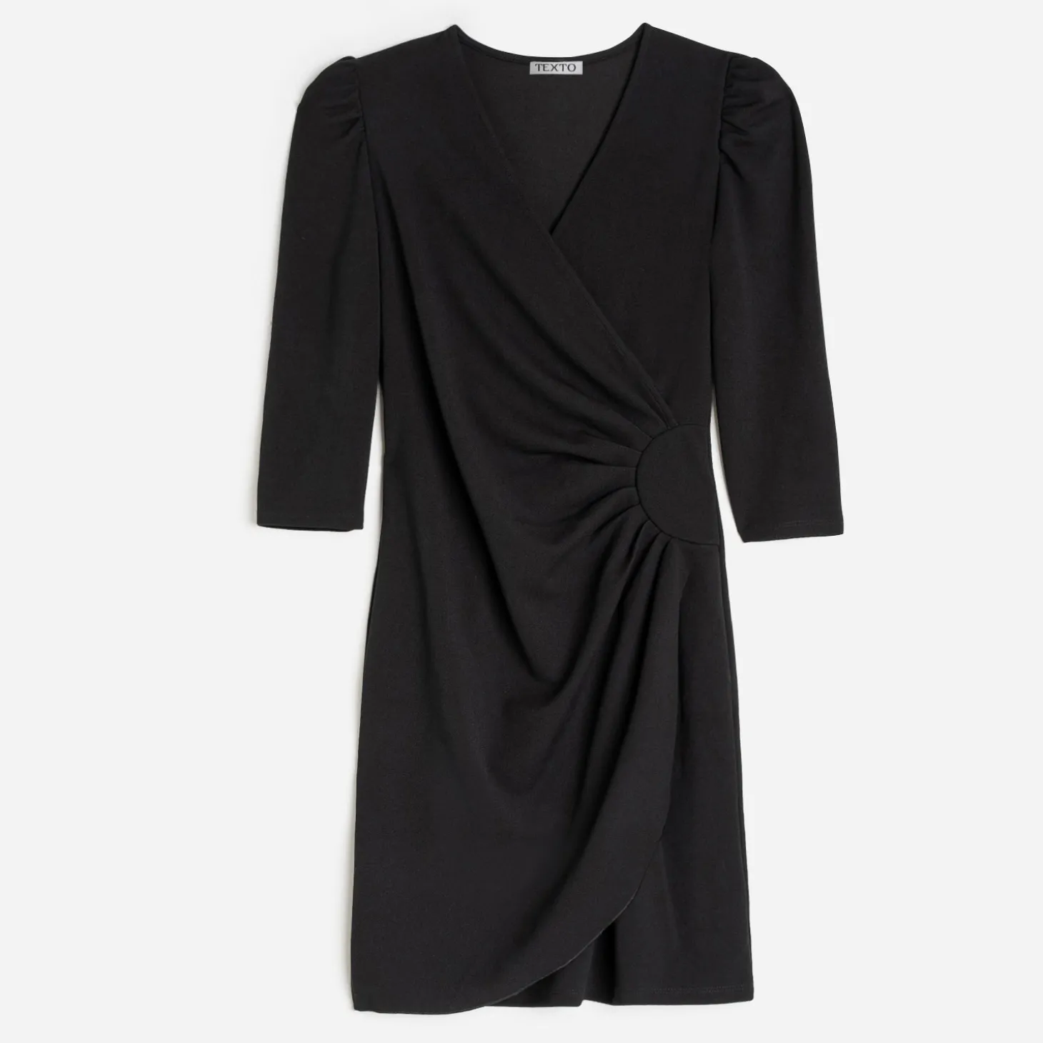Robe TEXTO noire drapée