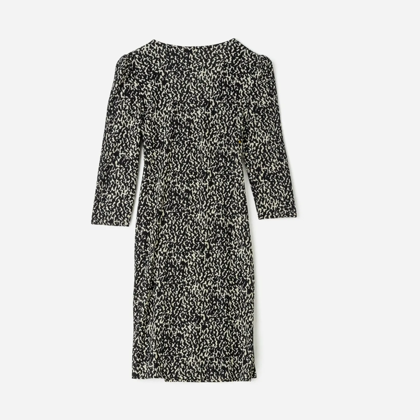 Robe TEXTO noire drapée à imprimé animalier