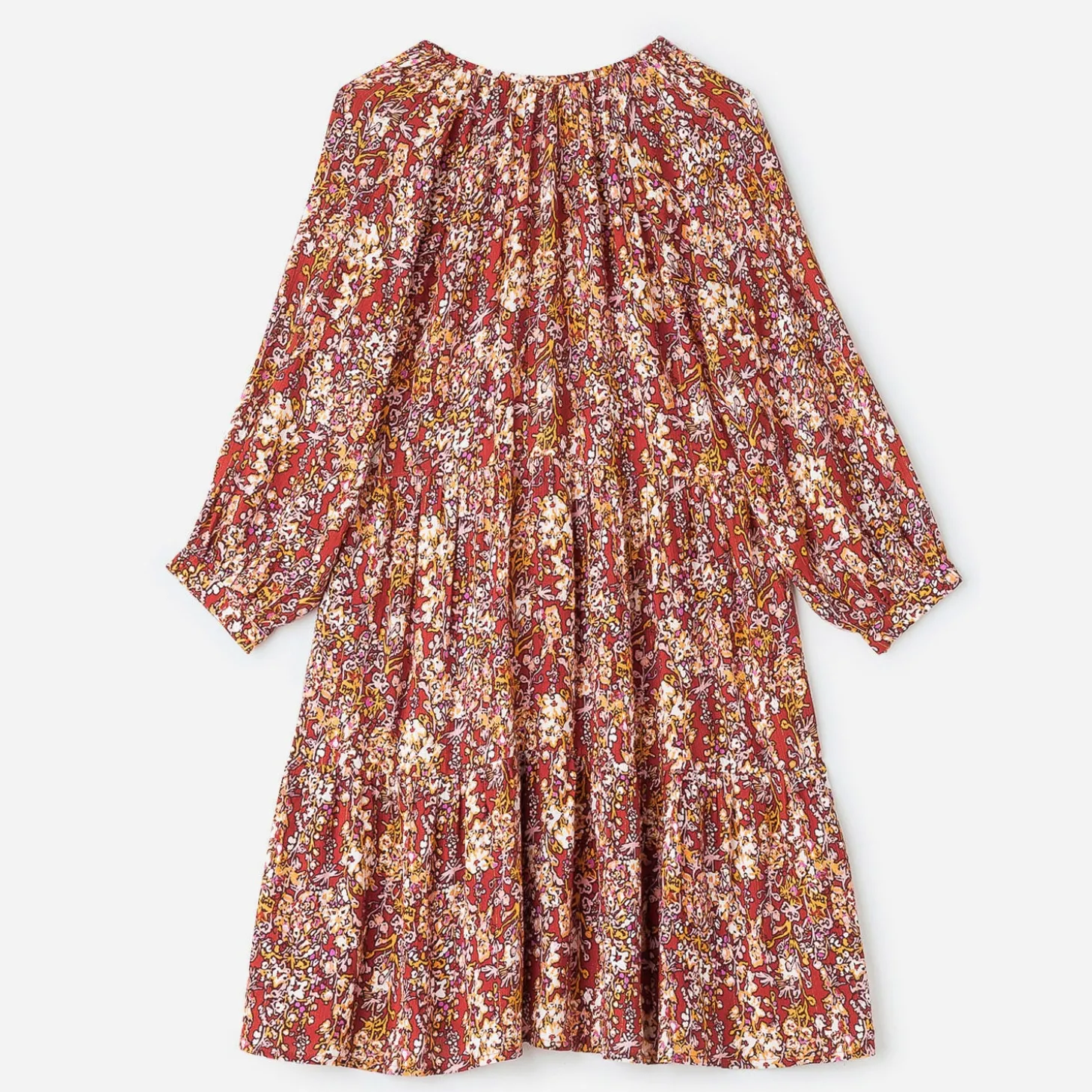 Robe TEXTO rouille à imprimé fleuri