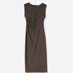 Robe-tube longue TEXTO chocolat
