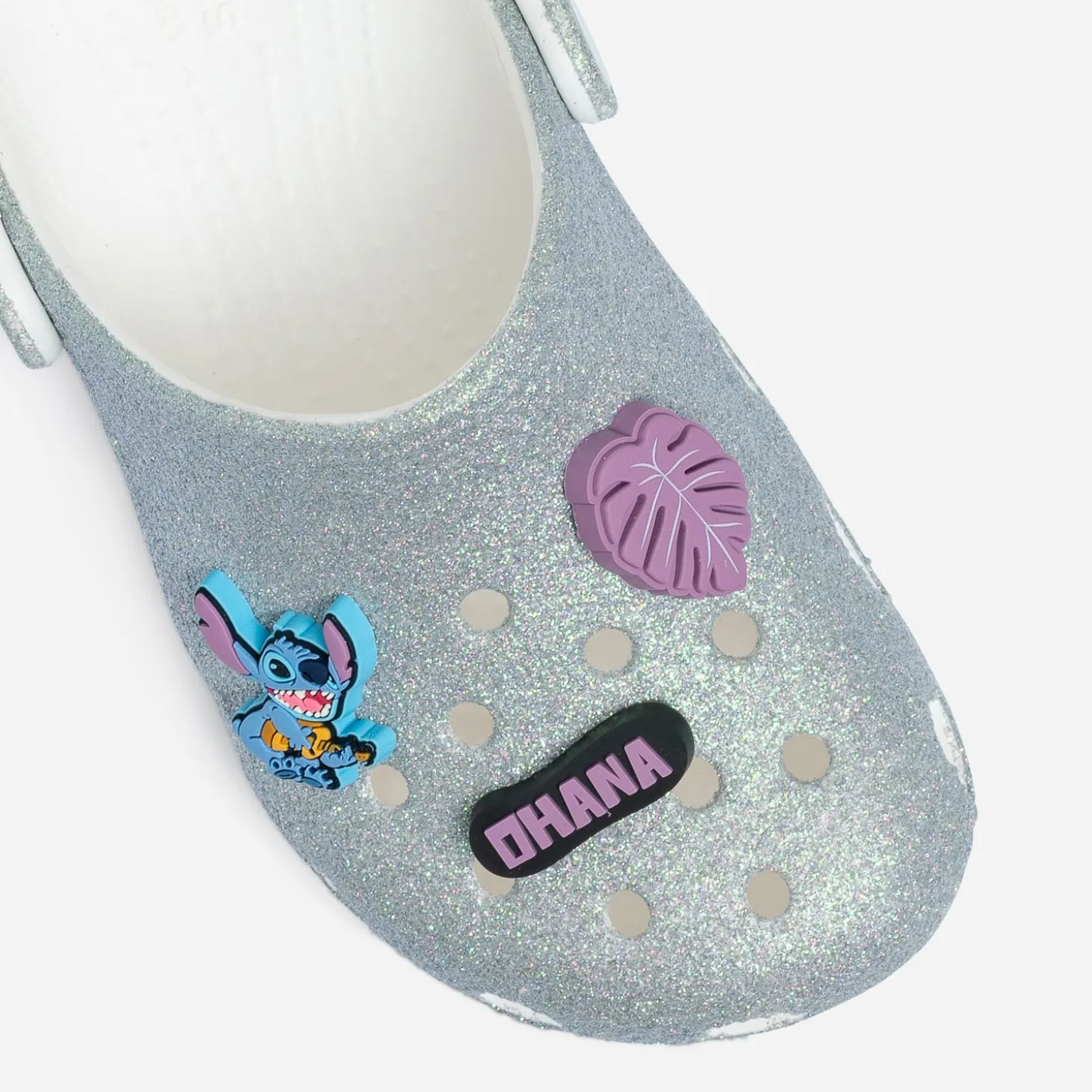 Sabot CROCS gris pailleté iridescent
