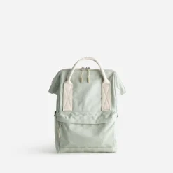 Sac à dos vert sauge et écru en toile