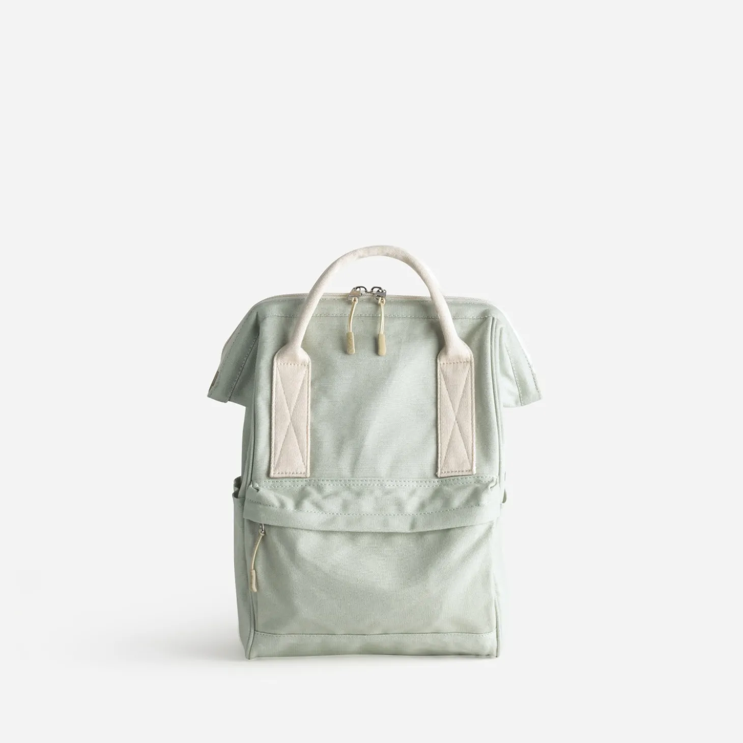 Sac à dos vert sauge et écru en toile