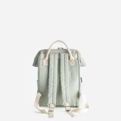 Sac à dos vert sauge et écru en toile