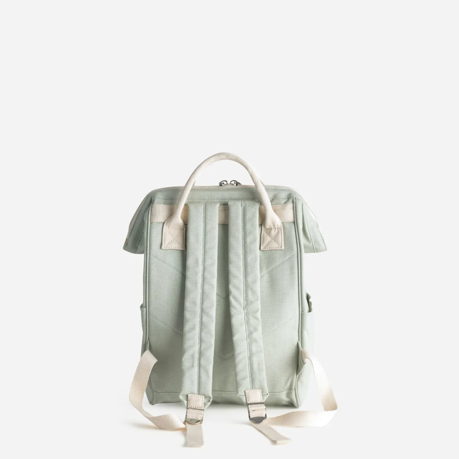 Sac à dos vert sauge et écru en toile