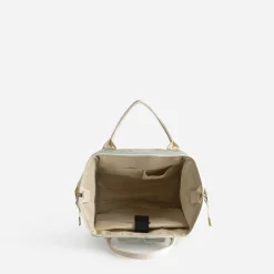 Sac à dos vert sauge et écru en toile