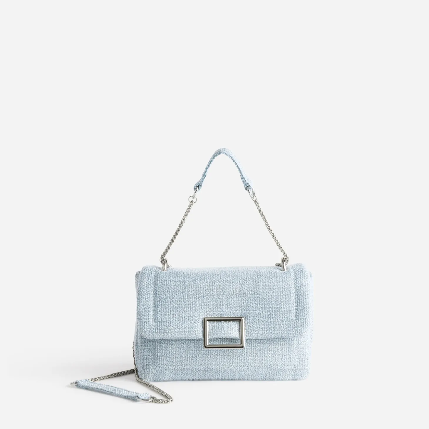 Sac à main baby blue textile souple