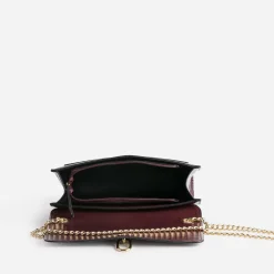 Sac à main bordeaux avec ouverture fantaisie