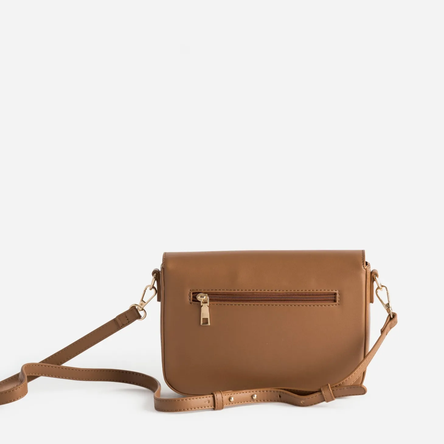 Sac à main cognac métalleries dorées