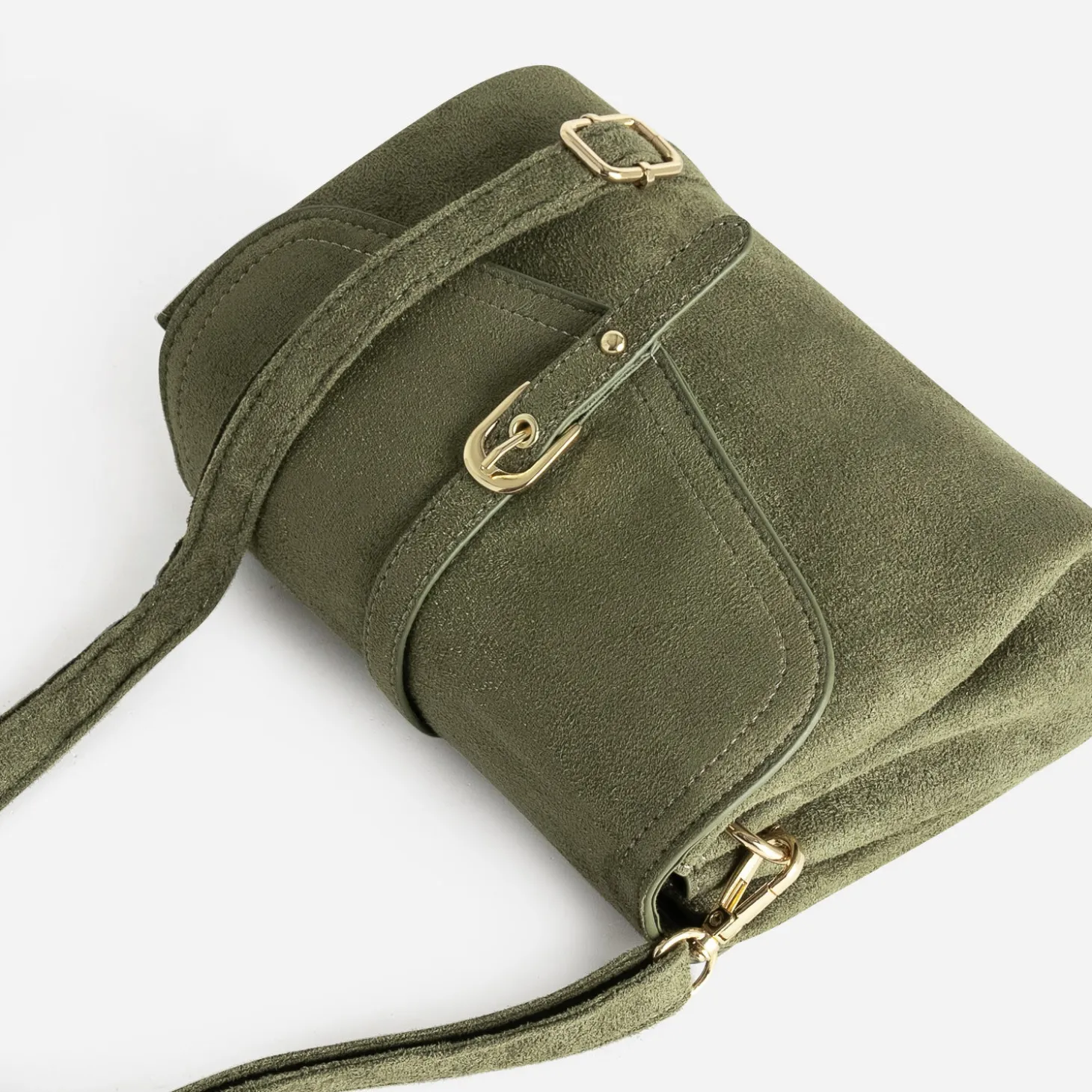 Sac à main kaki suédé