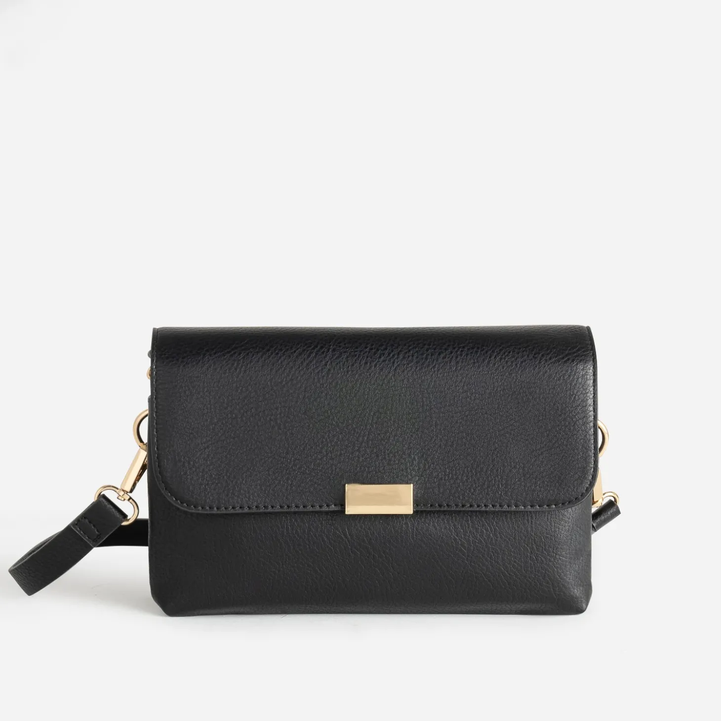 Sac à main noir double compartiment zippé