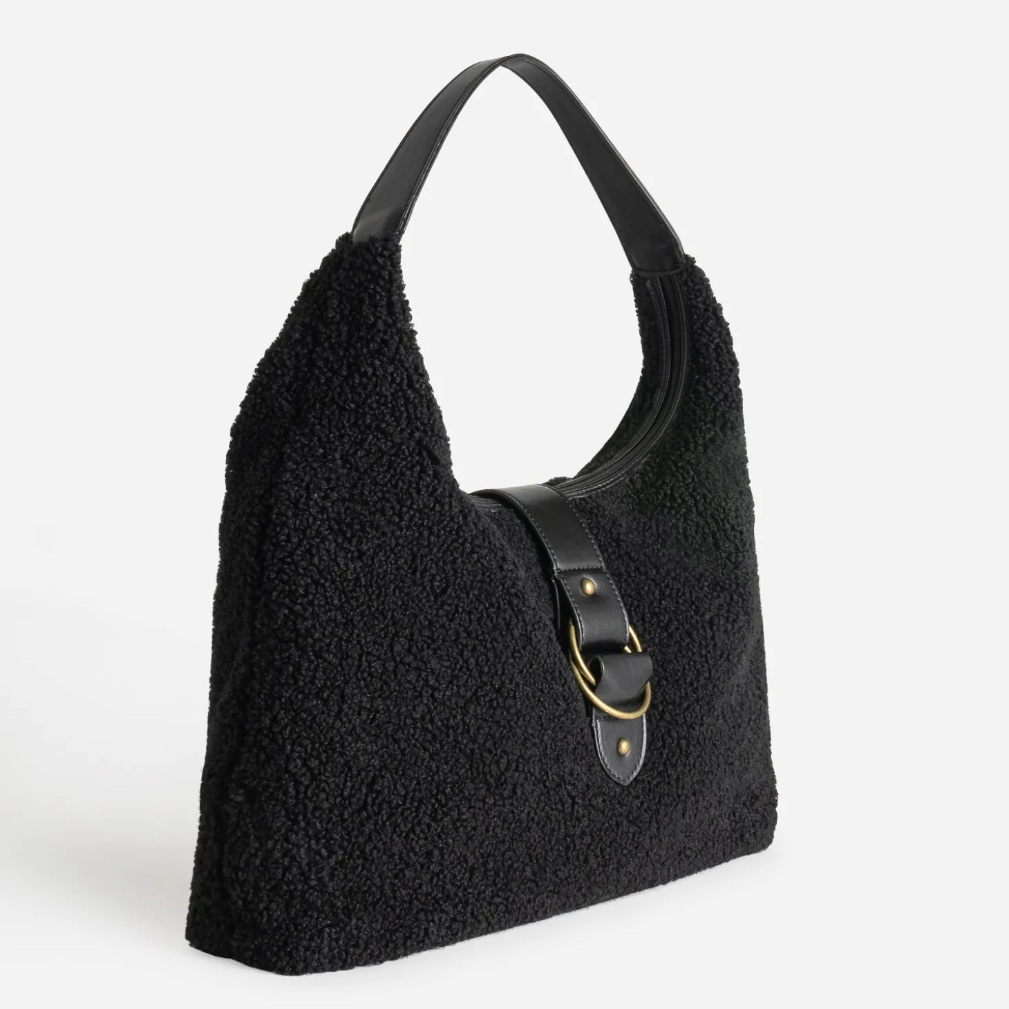 Sac à main noir sherpa