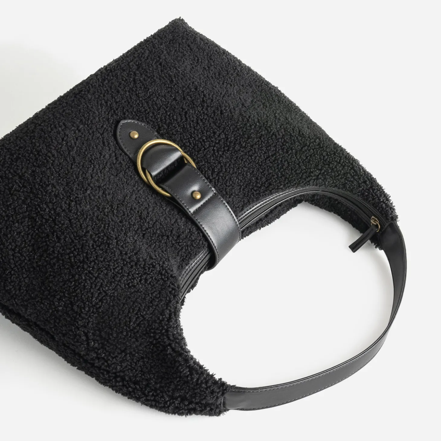 Sac à main noir sherpa