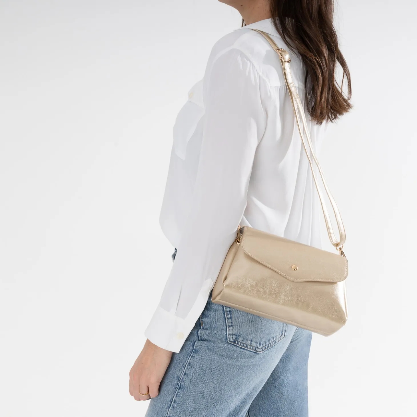 Sac à main or multi-compartiment