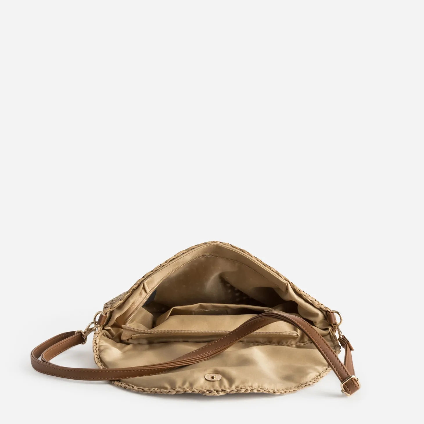 Sac à main TEXTO beige tressé
