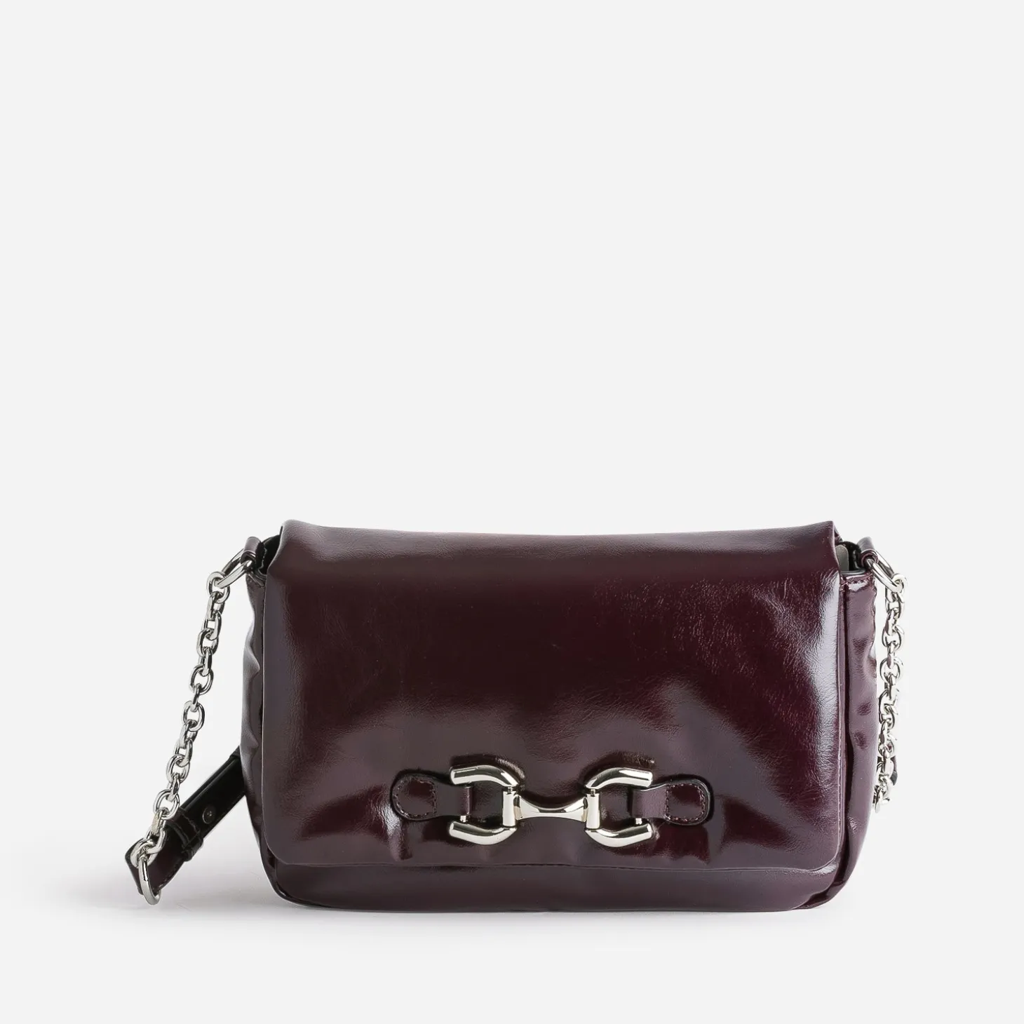 Sac à main TEXTO bordeaux glacé décor mors