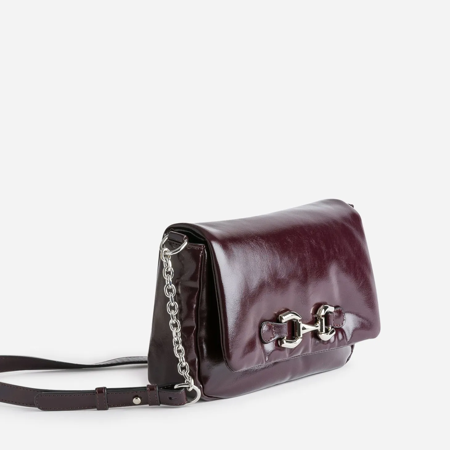 Sac à main TEXTO bordeaux glacé décor mors
