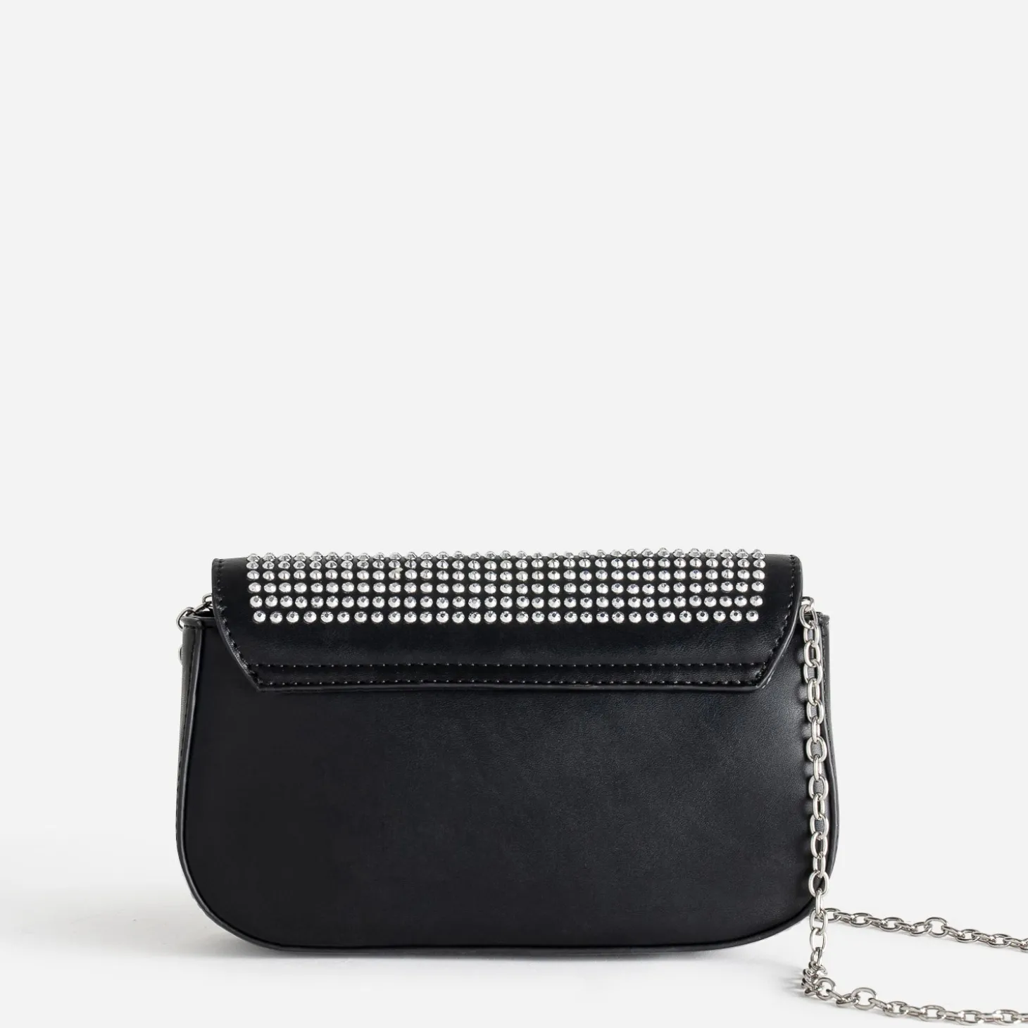 Sac à main TEXTO noir décor strass