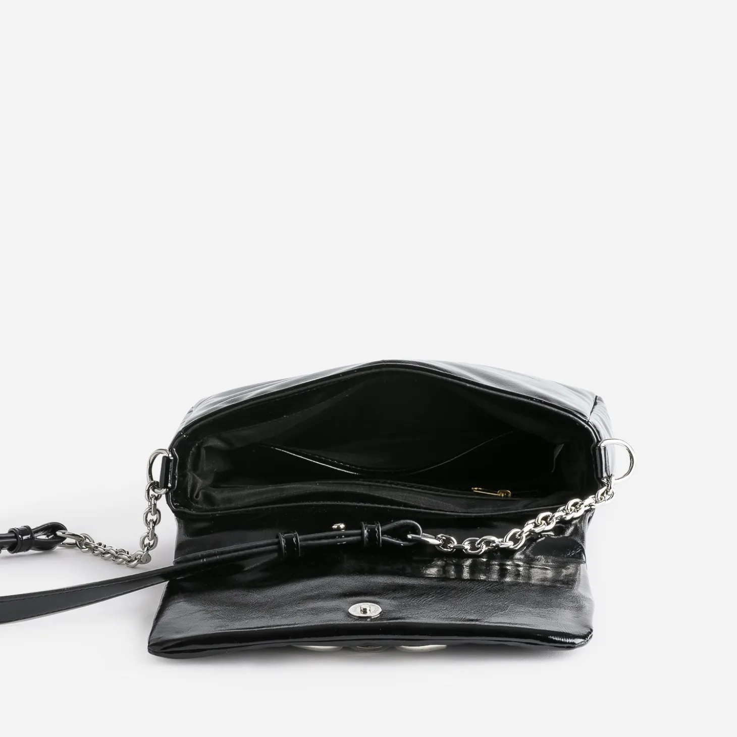 Sac à main TEXTO noir glacé décor mors