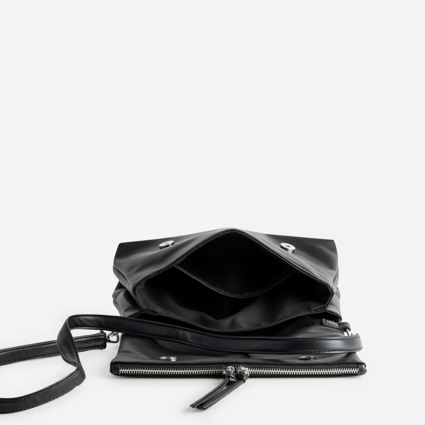 Sac à main TEXTO noir trois compartiments
