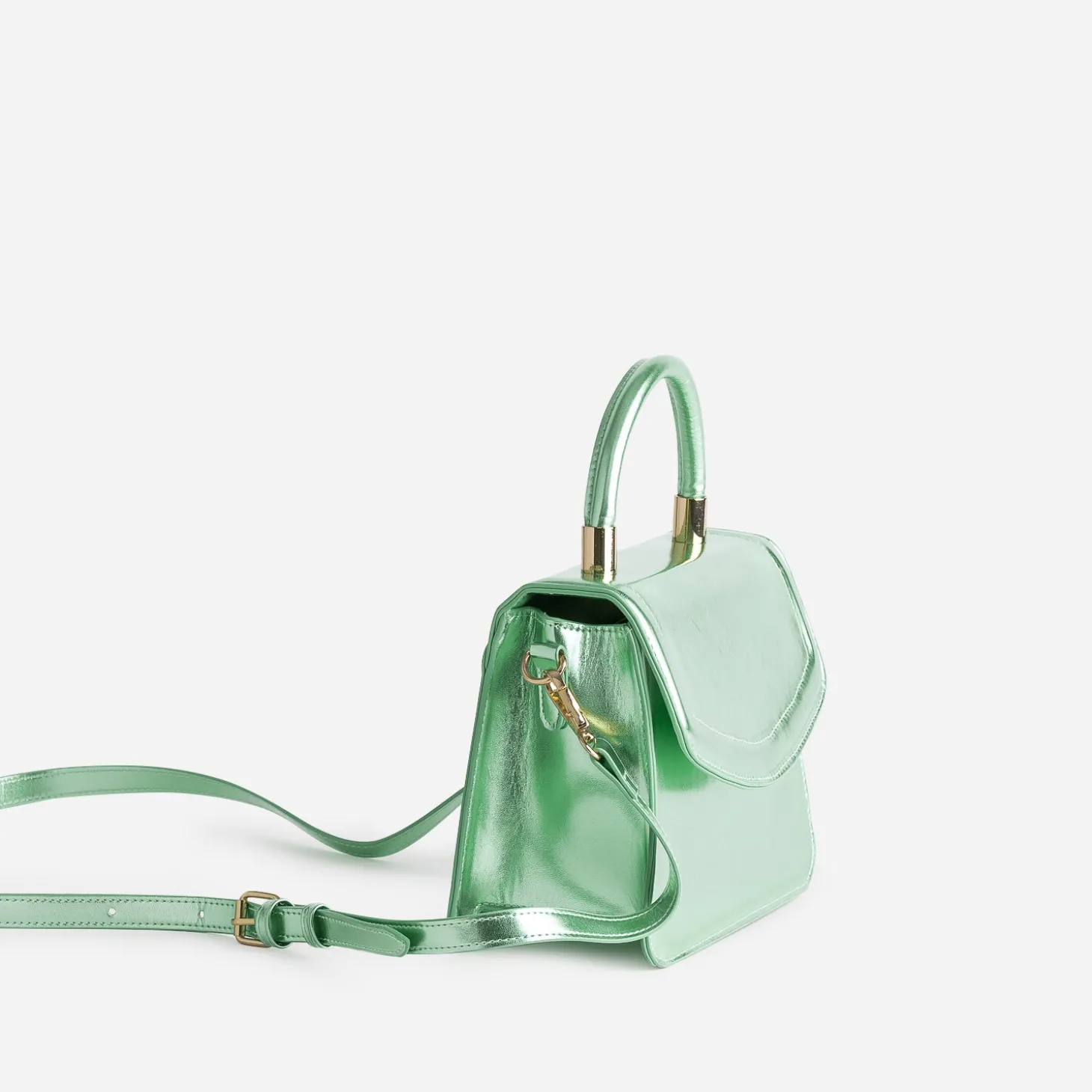 Sac à main vert métallisé