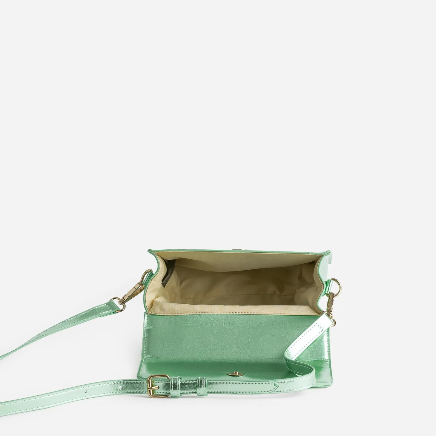 Sac à main vert métallisé