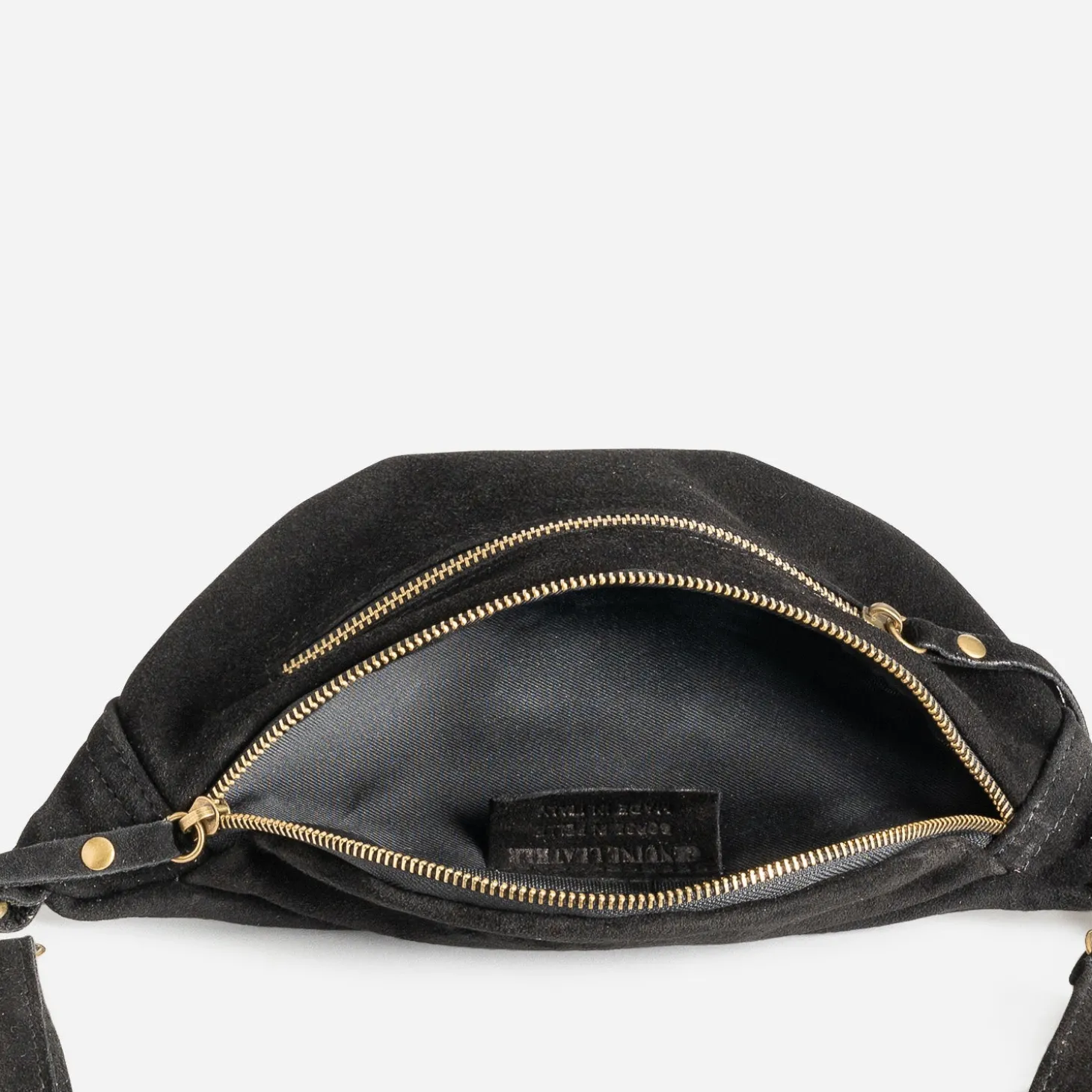 Sac banane TEXTO noir cuir velours