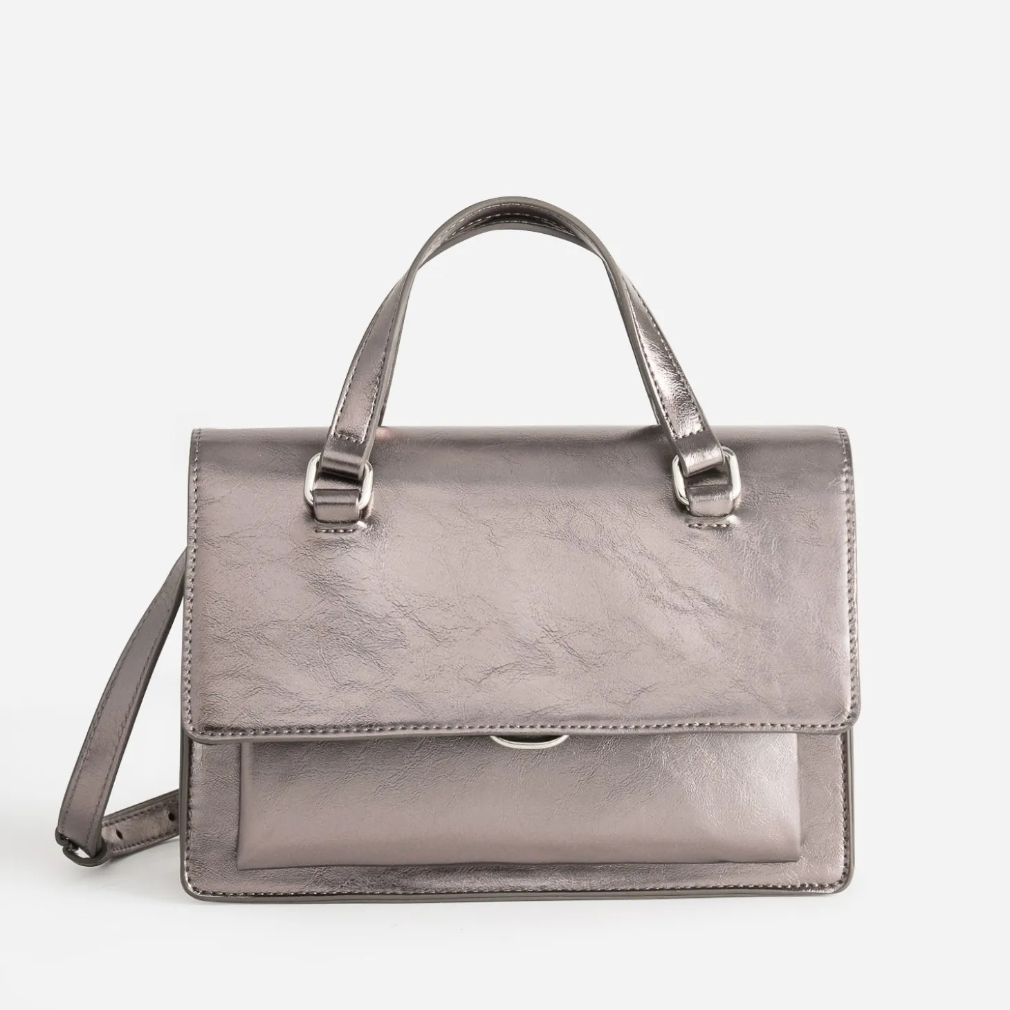 Sac bandoulière gris foncé métallisé