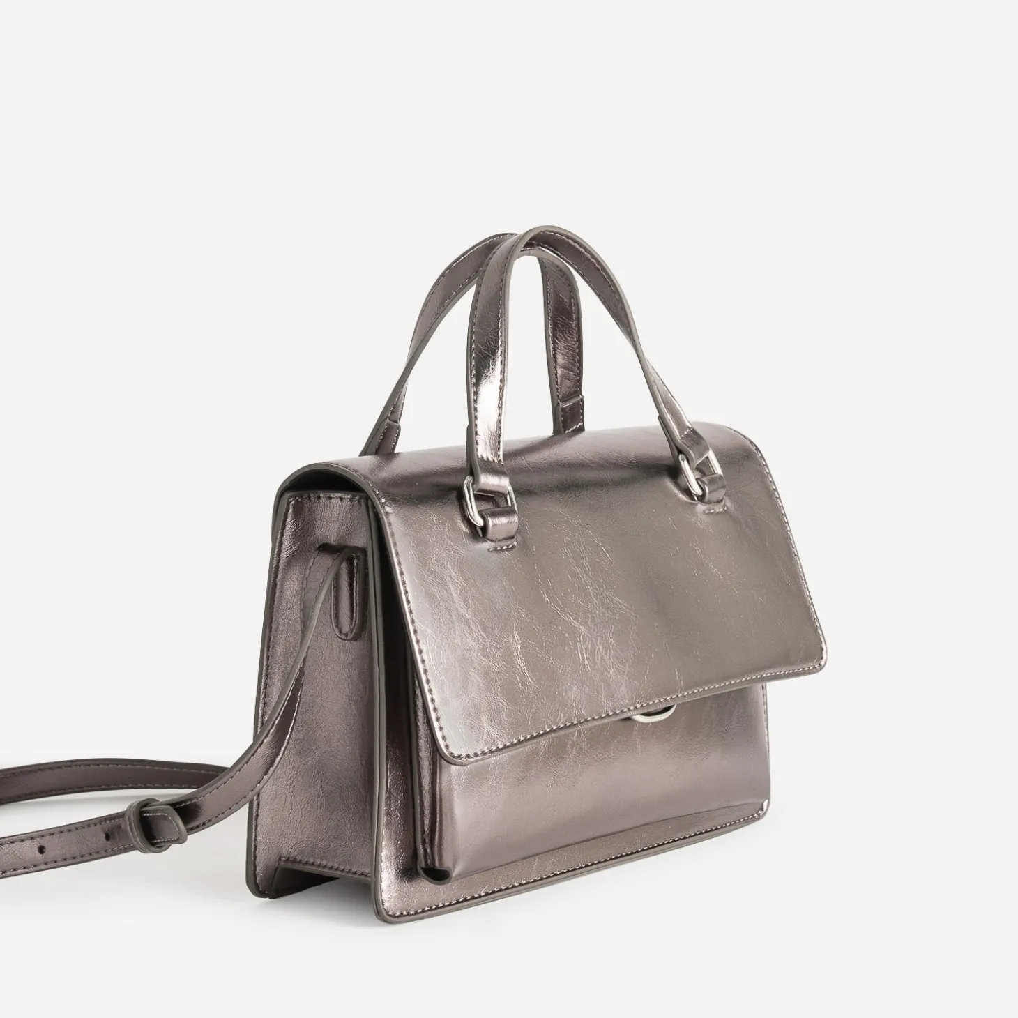 Sac bandoulière gris foncé métallisé