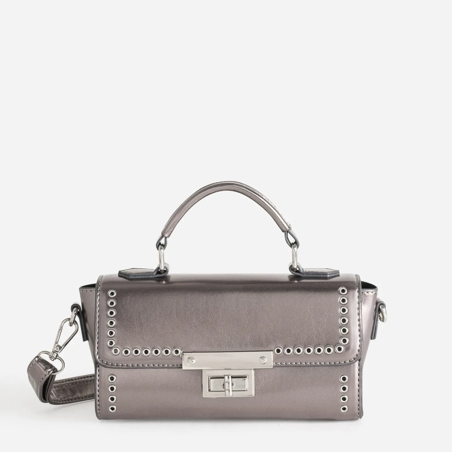 Sac bandoulière gun métallisé métalleries gris argenté