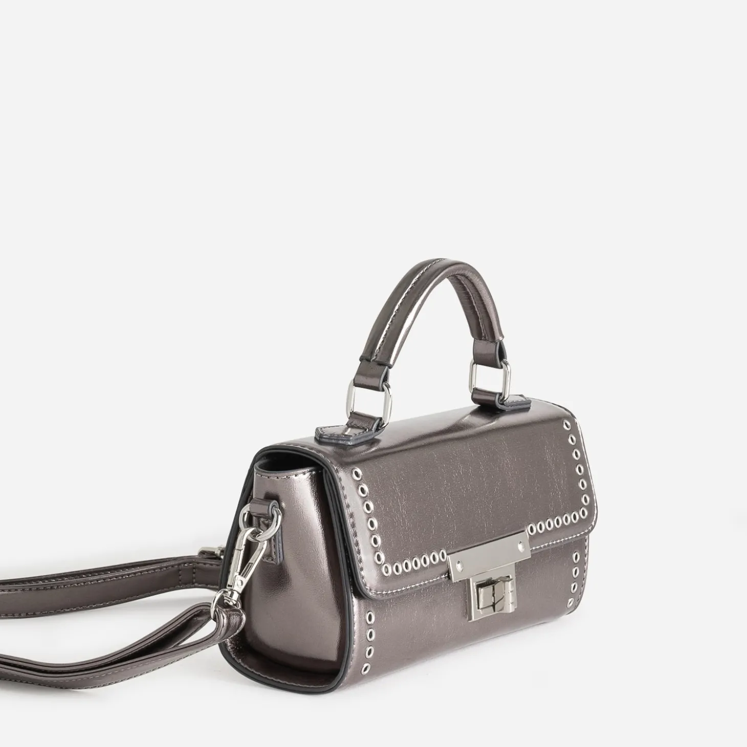 Sac bandoulière gun métallisé métalleries gris argenté